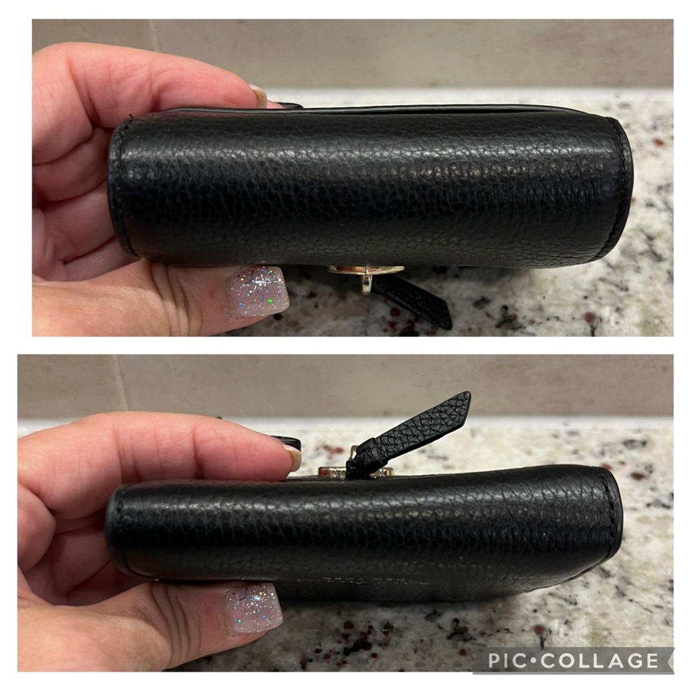 Kate Spade Marti Compact Flap Wallet Pebbled Leather In Black - Picture 6 of 7